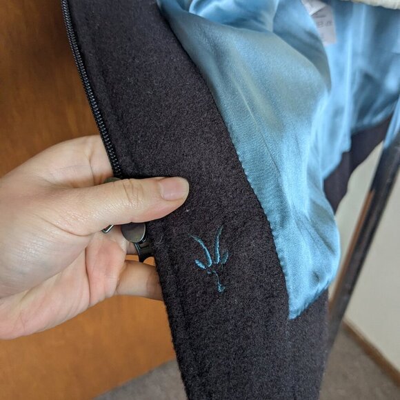 Ibex Wool Coat Peacoat Jacket Silk Long Brown Full Zip Small - Picture 10 of 13